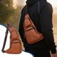 thumbnail image 4 of Bolso de cuero para el pecho Bolsa impermeable bandolera cruzada • Bolso de hombro antirrobo de cuero PU • Correa ajustable • Viaje unisex Deportes de Viaje Estilo Calle Marrón Café Negro, 4 of 6