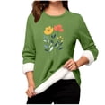 thumbnail image 2 of Aimik Women's Winter Fleece Lined Sweatshirt Fashion Printed Sweatshirt Warm Sherpa Lined Long Sleeve Crew Neck Pullover Sweatshirt, 2 of 3
