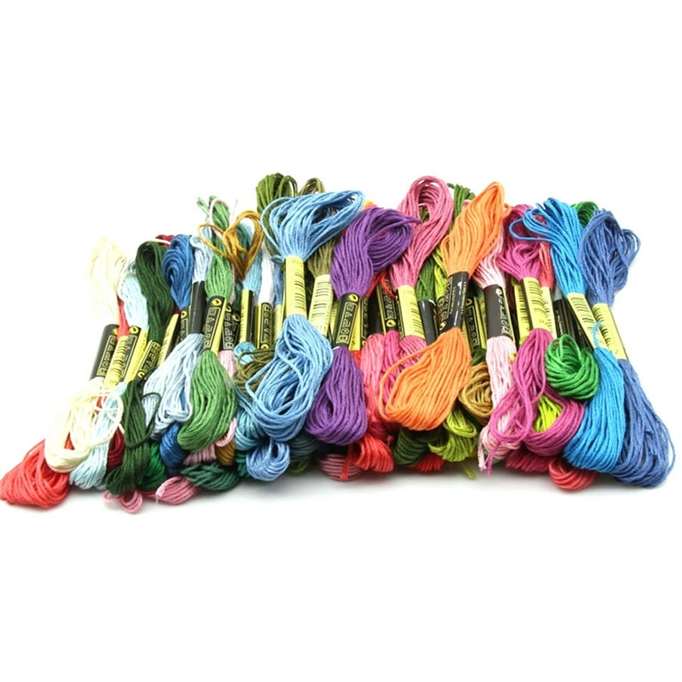 Robot-gxg 50 Colors Embroidery Thread Floss Bobbins Needles Set Friendship Bracelet String Cross Stitch Cord Kit Random Color, Size: As Picture Shown