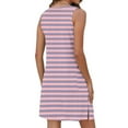 thumbnail image 5 of Puntoco Summer dresses for women 2025 Womens Casual Summer Dress 2025 Loose Tank Striped T-Shirt Dresses Sleeveless Sundress with Pockets Pink L(L), 5 of 8