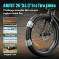 thumbnail image 5 of AMYET EB26 Electric Bike for Adults, 26*4.0 Fat Tire E-Mountain Bicycle,Peak 1500W Motor 48V 15Ah 7-Speed Ebike UL2849 White, 5 of 12