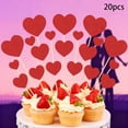 thumbnail image 4 of CQCYD under $5 Cake Topper Hearts, Valentines Glitter Heart Flag,Cake Decoration Party Supplies,20 Pack Cupcake Topper,Edible Cake Insert Decor,Festive Dessert Decoration, 4 of 6