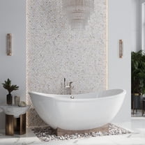 Serena 11 x 12 in. Polished White Gray Marble Mosaic Penny Round Wall and Floor Tile (4.47 sq ft/case) - 5 Pack