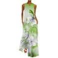 thumbnail image 2 of Dress Women's Summer Fashion Printed V-Neck Sleeveless Pullover Pocket Dress Return Address Labels on Clearance, 2 of 5