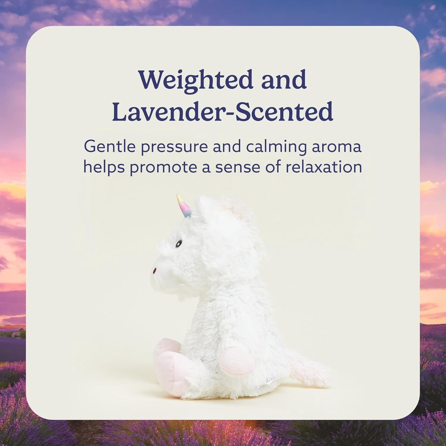 Warmies White Unicorn Weighted Plush, Microwavable Heated Stuffed Animal, Lavender Scented, 1 Count