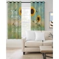 thumbnail image 2 of Sunflowers Blackout Curtains, Light Blocking Print Window Curtains, Modern Bee You Are My Sunshine Green Thermal Insulated Window Drapes for Living Room Kitchen Cafe 2 Panels, 84"W x 84"L, 2 of 9