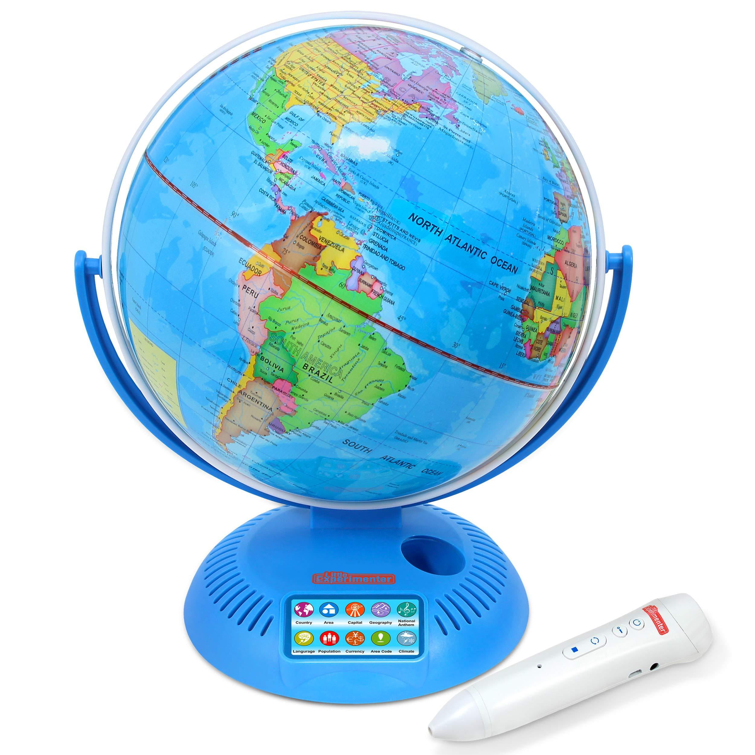 Interactive World Globe with Stand and Smart Pen  Engaging, Colorful Geographic Map for 