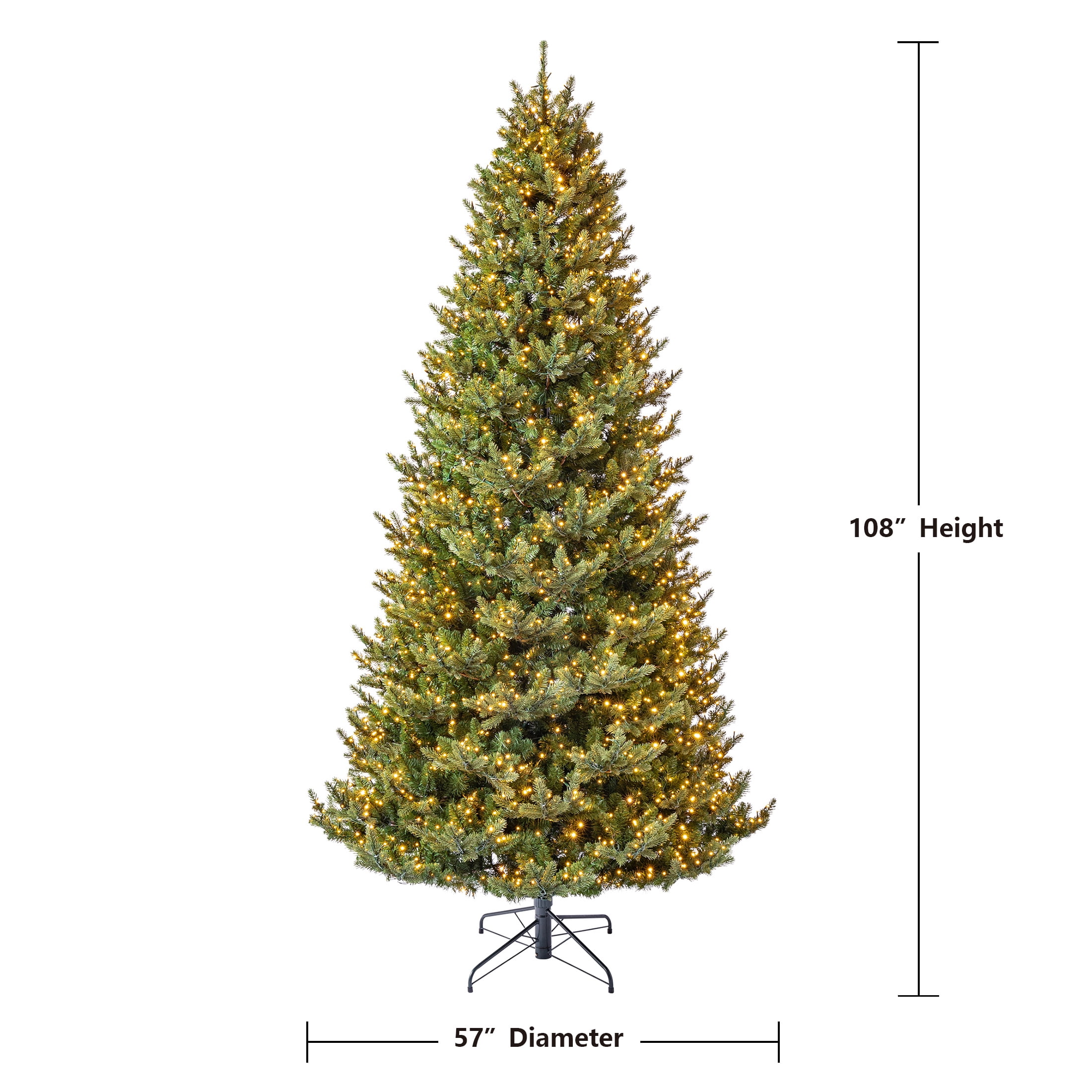 My Texas House 9FT Grand Spruce Prelit Green Artificial Christmas Tree with LumaDazzle Color-Changing Twinkle LED Lights and Quick Set