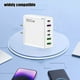 thumbnail image 5 of Cargador Rápido de 160 W con 6 Puertos (3 Usb + 3 Usb-C), Enchufe Estadounidense, Compatible con Múltiples Dispositivos, Protección Contra Sobrecalentamiento, Diseño Compacto Ideal para El Hogar, La, 5 of 6