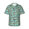 thumbnail image 2 of Picia Dachshund Dog Puppy Gentle Cotton Regular Fit Short Sleeve Casual Hawaiian Shirt for Men-X-Large, 2 of 9