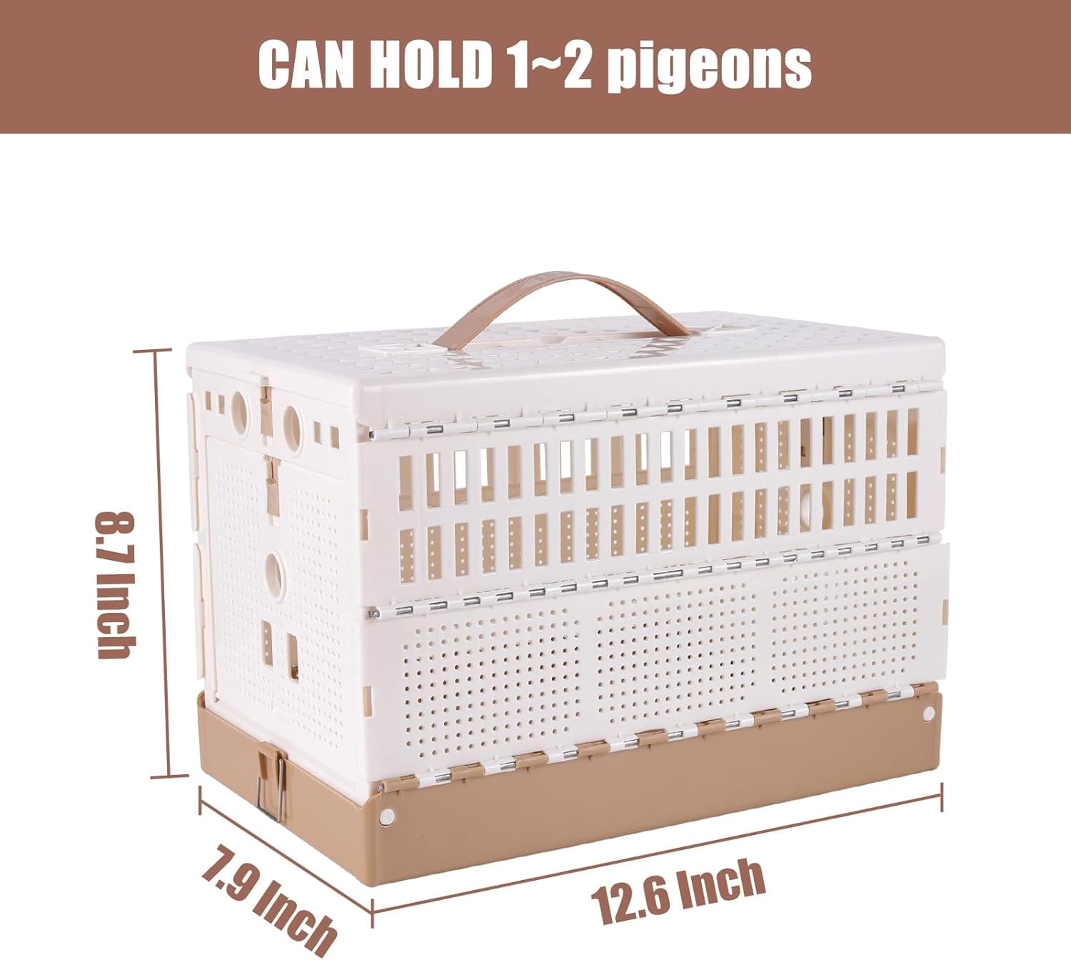 Plastic Foldable Pigeon Cage with Handle, Portable Bird Travel Carrier, Pairing Cage, Nest Box Easy to Clean for Training and Release Competition