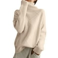 thumbnail image 2 of Sweaters for Women 2025 Fall Winter Oversized Long Sleeve High Neck Thickened Knit Jumper Top Womens Pullover Sweaters, 2 of 6