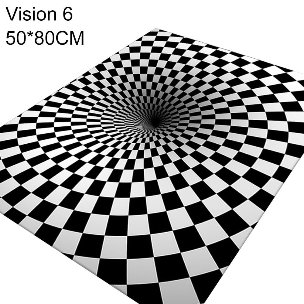 Karcher Visual Illusion Rug 3D Carpet Black And White Rugs Geometric