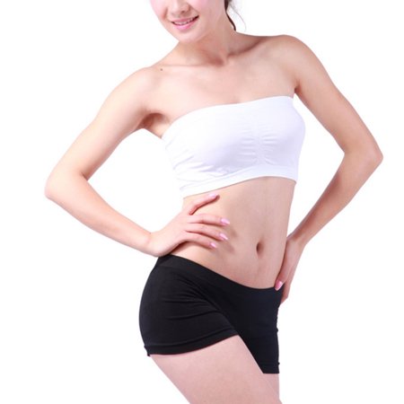 

Supportive Bandeau Bra Women s Seamless Bandeau Crop Tube Top Bra Strapless Padded Bralette White L Code
