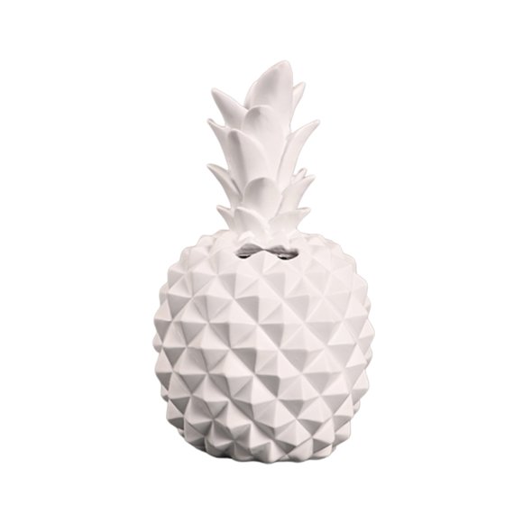 Resin Pineapple Shape Saving Pot Creative Coin Bank Personalized Money Storage Pot Simple Desktop Decor (White)