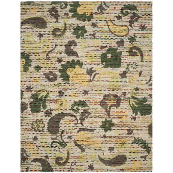 SAFAVIEH Cedar Brook Philander Paisley Cotton Area Rug, Green/Multi, 8' x 10'