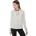thumbnail image 3 of INSPIRE CHIC Blouse à Col à Volants Noué pour Femme Manches Longues Hauts, 3 of 6