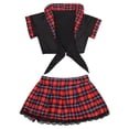 thumbnail image 2 of Conjunto de cosplay de lencería de colegiala para mujer, conjunto de lencería sexy, disfraces de estudiantes, falda a cuadros de juego de rol JK con top corto, 2 of 6