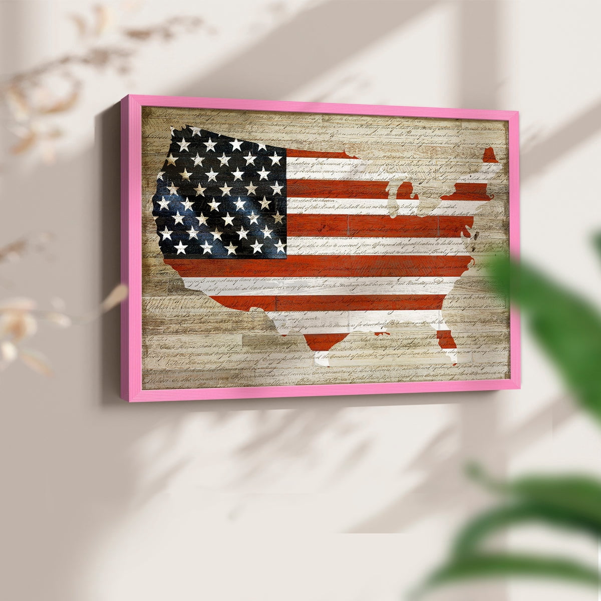 American Flag by Daniela Santiago - Restickable Framed Giclée Print