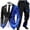 #01-Blue, variant on Men's Shiny Sequin Suit Set Blazer Jacket and Pants Sparkly Glitter Party Outfit for Prom Wedding Club Stage Performance Outfit for Men Formal Party