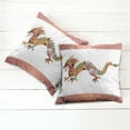 thumbnail image 6 of Ambesonne Dragon Throw Pillow Cover 2 Pack, Floral Ornate Folk Body, 18", Multicolor, 6 of 7
