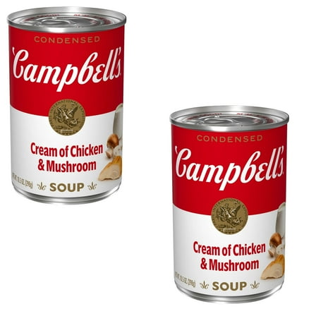 ( 2 Pack ) Campbell's Condensed Cream of Chicken & Mushroom Soup, 10.5 Ounce Can