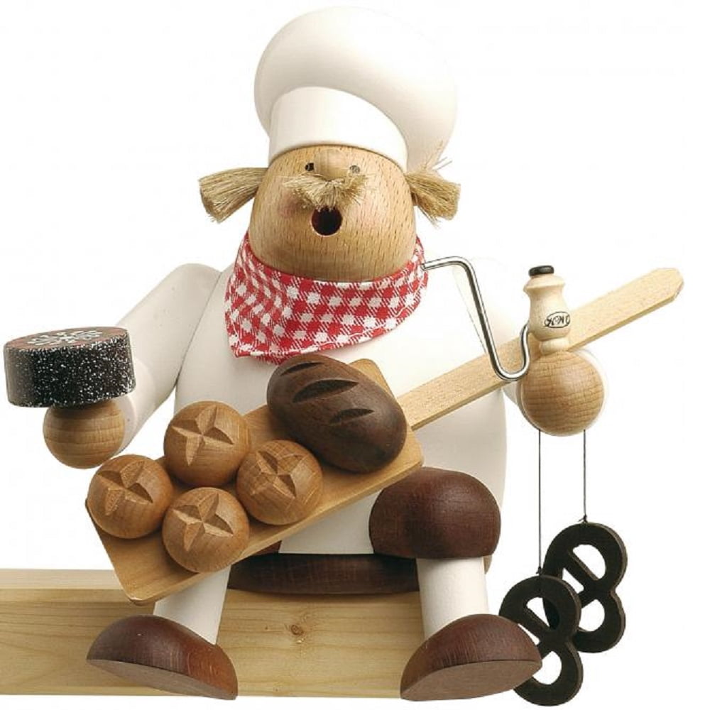 KWO Sitting Baker German Wood Christmas Incense Smoker Made in Germany 6.7 Inch