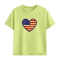 thumbnail image 4 of Kids 4th of July Outfit - Patriotic American Flag Heart Print T-Shirt & Shorts Set - Unisex 2 Piece Summer Clothes for Boys Girls (Green),Size 5 T, 4 of 9