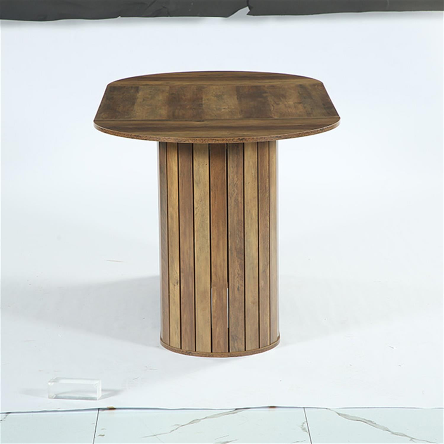 Demi Bonn 63" Dining Table, Farmhouse Kitchen Table for 4, Oval Dinner Table for Dining Room, Home Office, Living Room Furniture, Brown