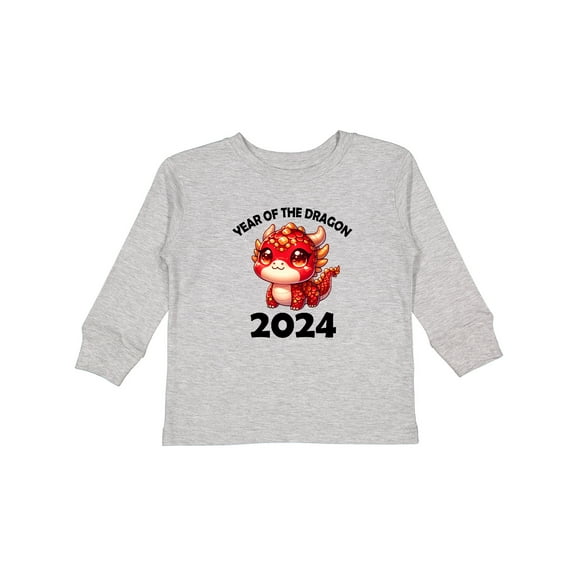 Inktastic 2024 New Year of the Dragon Boys or Girls Long Sleeve Toddler T-Shirt
