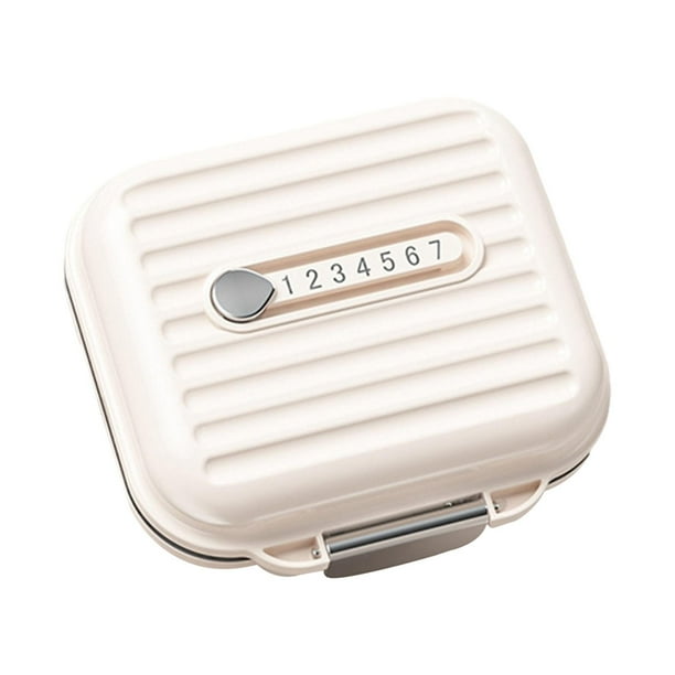Pastillero semanal impermeable con separador y dispensador de fácil apertura. Blanco Pequeño