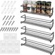 thumbnail image 1 of Pcs Wall-Mounted Spice Rack, Kitchen Spice Rack with Self-Adhesive Hooks and Screws, No Drilling, Spice Rack for Kitchen Bathroom Balcony, Kitchen Sto, 1 of 5