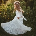 thumbnail image 4 of Little Girls Wedding Hollow Lace Long Dress F716 Sizes Up to 12, 4 of 5