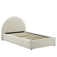 thumbnail image 3 of Platform Bed Frame, Twin Size, White, Velvet, Bedroom, Modern Contemporary Boutique HB36779, 3 of 9