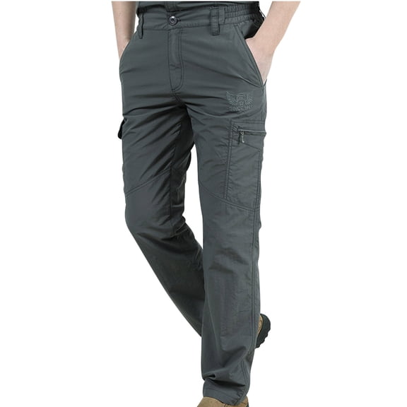 Dagugfen Cargo Pants for Men Workwear Straight Leg Full Length Loose Fitted Daily Wear Casual Pants with Multi Pockets