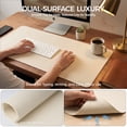 thumbnail image 5 of Promattoo Desk Pad Protector, PU Leather Mouse Pad,Waterproof Laptop Desk Mat, Non-Slip Desk Blotter with Gift box, Writing Pad for Office, Home & Gaming,31.5" x 15.7", Creamy White, 5 of 9