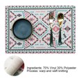 thumbnail image 3 of Un juego de cuatro piezas, diseño artístico con estampado bohemio, mantel individual de tela lavable para mesa, 3 of 5