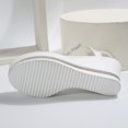 thumbnail image 5 of Modisza Womens Rhinestone Low Wedge Sandals Summer Dressy Platform Slide Sandal Clear Strap Open Toe Flower Shoes for Party Size 9.5 White, 5 of 7