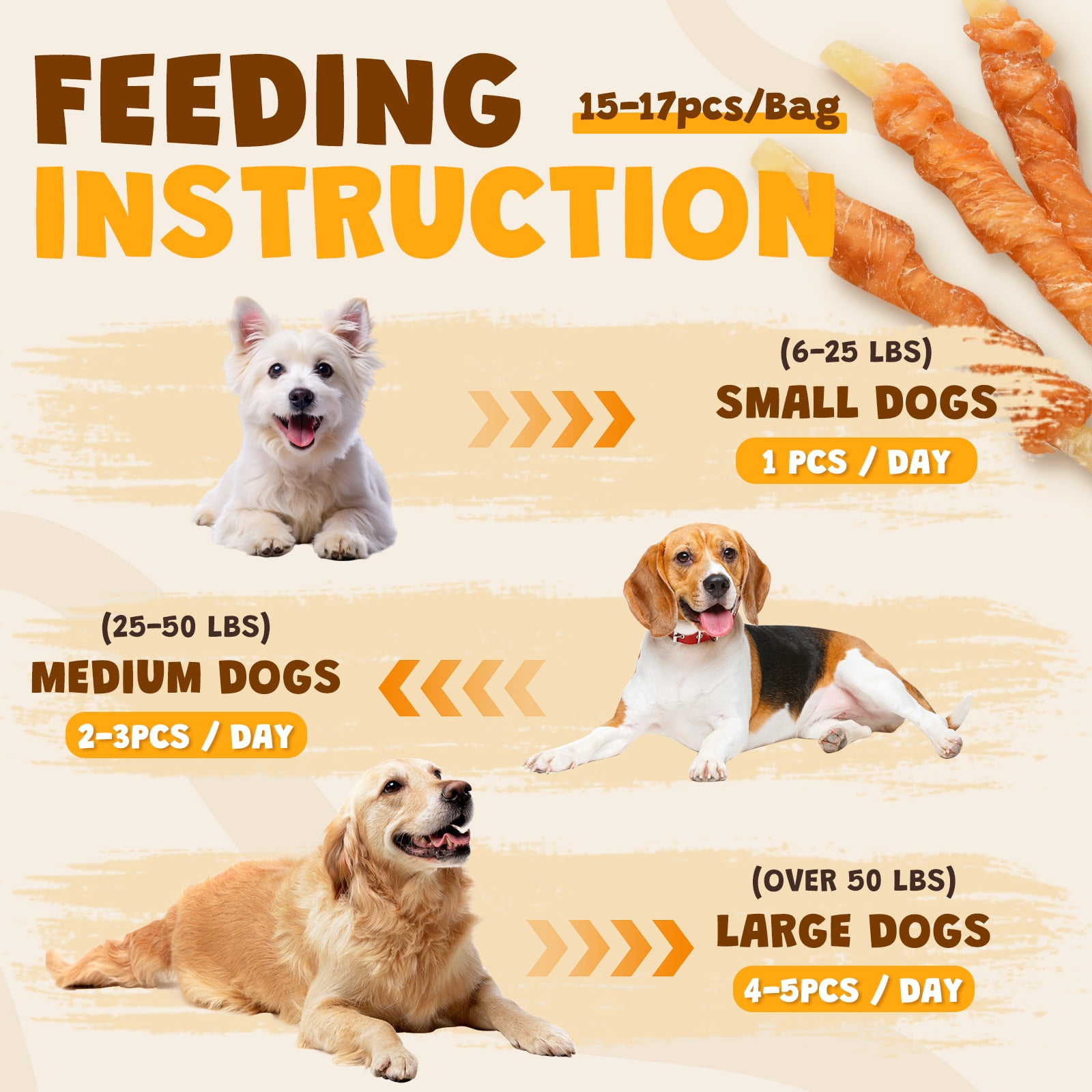 (2 pack) ASMPET Rawhide Free Dog Treats Chicken Jerky Wrap Cod Sticks High Protein Treats for Dogs, Soft Chewy Healthy Natural Treats, 15pcs, 11oz