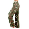 thumbnail image 2 of Adult Fashion Christmas Print Casual Pants with Drawstring Elastic Waist, Comfortable Sleepwear and Loungewear Trousers for Home Use,Army Green,M, 2 of 7