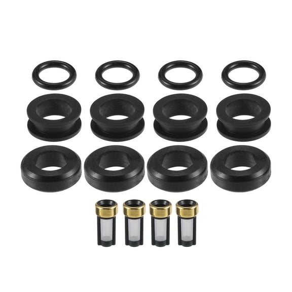 Fuel Injector Seal O Ring Car O-Ring Rebuild Repair Kit for Subaru WRX 2002 NBR Rubber Black 4 Sets
