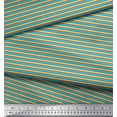 thumbnail image 2 of Soimoi Orange polyester Crepe Fabric Horizontal Stripe Printed Fabric 1 Yard 42 Inch Wide, 2 of 3