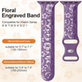thumbnail image 2 of Correa Con Grabado Floral Compatible Con Apple Watch Band De 38 Mm, 40 Mm, 41 Mm, 42 Mm, 44 Mm, 45 Mm, 46 Mm, 49 Mm, Correa De Silicona Brillante Con Diseño De Flores Silvestres Para Iwatch Band Serie, 2 of 5