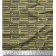 thumbnail image 1 of Soimoi Moss Georgette Fabric Greek Key Geometric Printed Craft Fabric by The Yard 42 Inch Wide, 1 of 3