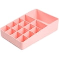 thumbnail image 2 of Plastic Desktop Lipstick Organizer, Cosmetics Storage Container, Rack Reusable 15 Compartments for Home Office Tabletop Portable Holder, Pink, 2 of 8