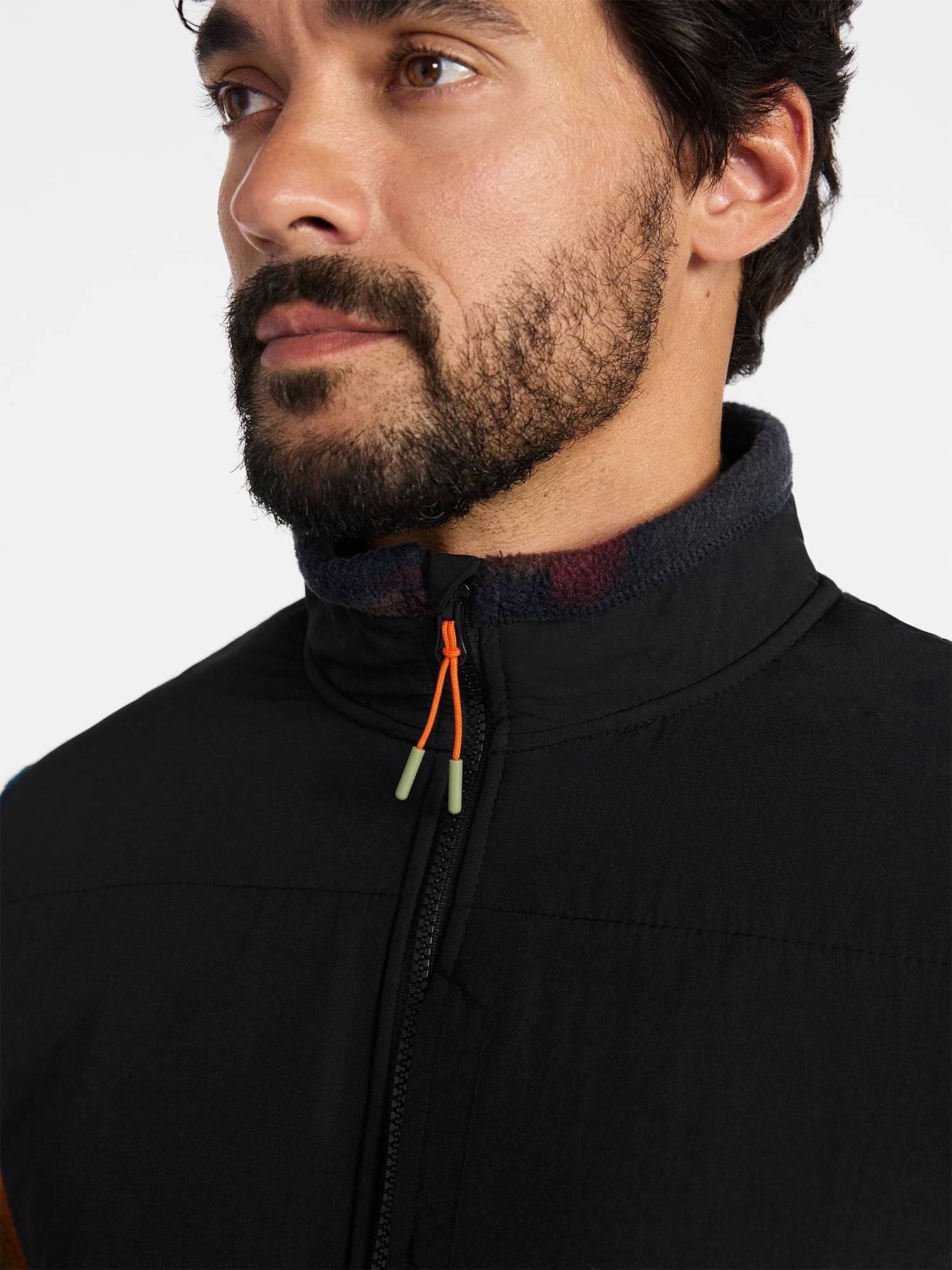 Ozark Trail Men's and Big Men's Mix Media Fleece Jacket, Sizes S-3XL