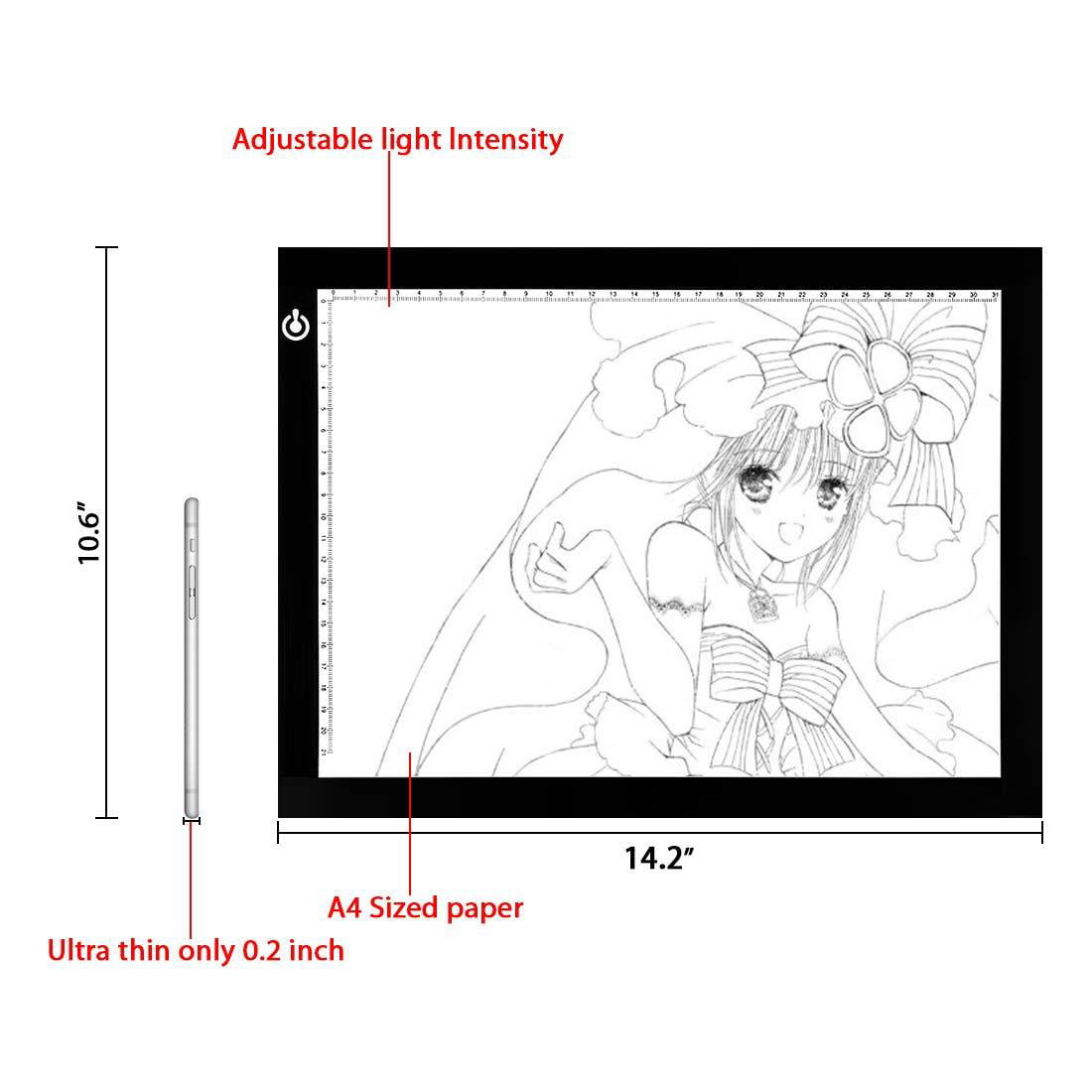 Ultra-Thin Adjustable USB Power Artcraft LED Trace Light Pad Portable A4 Tracing LED Copy Board Light Box 