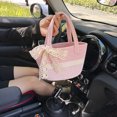 thumbnail image 4 of Bolso de mano con lazo para mujer, moda de verano, bolsos para las axilas, bolso de hombro sólido (rosa), 4 of 7