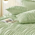 thumbnail image 4 of King Size Comforter Set Bedding Ruched Coral Comforter King Bed Set Boho Shabby Chic Comforter Fluffy Piece Ruffle Comforter Set with Pillow Girl Bedding Soft and Luxury, 4 of 7