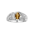 thumbnail image 1 of RYLOS Men's Rings Sterling Silver Rings Classic Designer Style 8X6MM Oval Gemstone & Diamond Ring Tiger Eye November Birthstone Rings For Men Size 13, 1 of 7